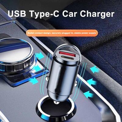 Araç Şarj Cihazı Çift Port USB ve Type-C 120W Süper Hızlı Şarj Alüminyum Alaşım Otomobil Parçaları Telefonlar Tabletler İçin Araç Aksesuarları