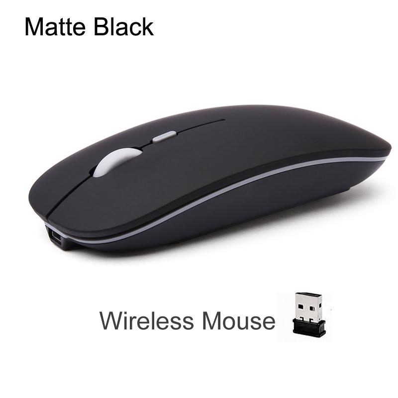 Erilles Rechargeable Optical Wireless Mouse Slient Button Ultra Thin Mini Optical Ultrathin USB 2.4G Mice for Computer Laptop