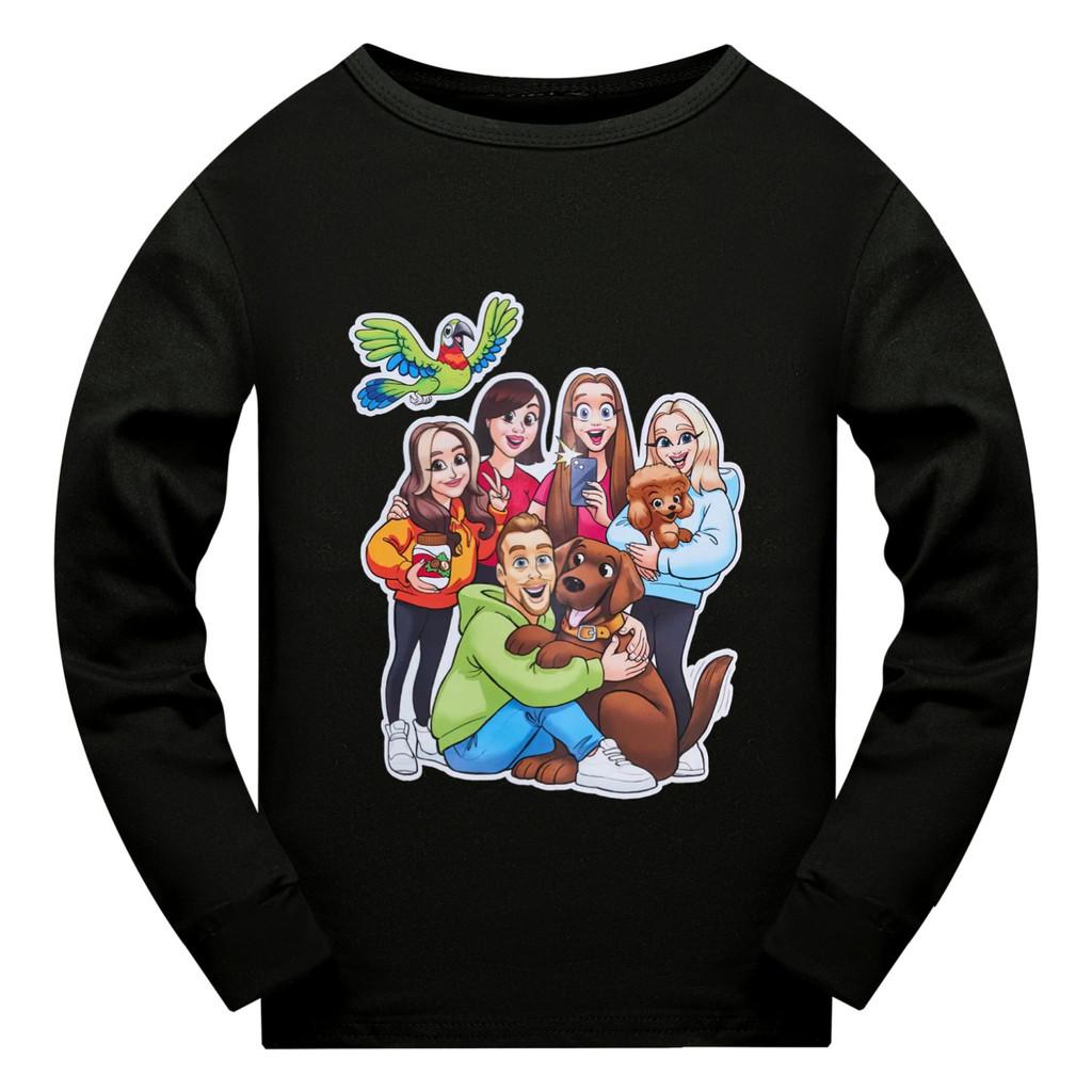 5641 Fashion Kids Girls Double Bubble Printed Long Sleeves Round Neck T-Shirt Top