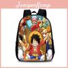 Mochila de Anime One Piece Para Alunos do Ensino Fundamental Com Tecido Oxford Leve e Estampa de Desenho Animado