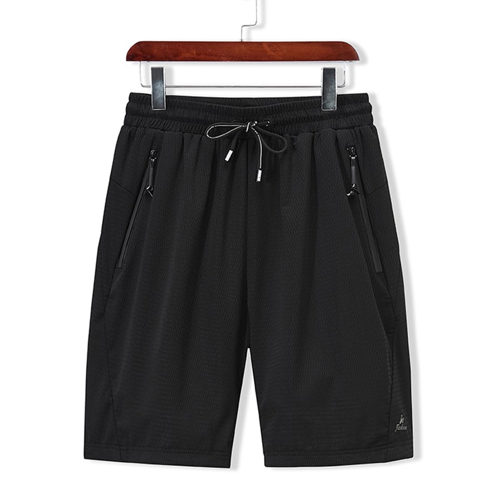Men s Summer Casual Thin Fast-drying Beach Trousers Casual Sports Short Pants XXXXXL чёрный