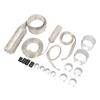 Stainless Steel Dress Up Hose Cover Kit Universal Radiator Hose Sleeving Set Extreme Heat Resistant for Vehicle Silver