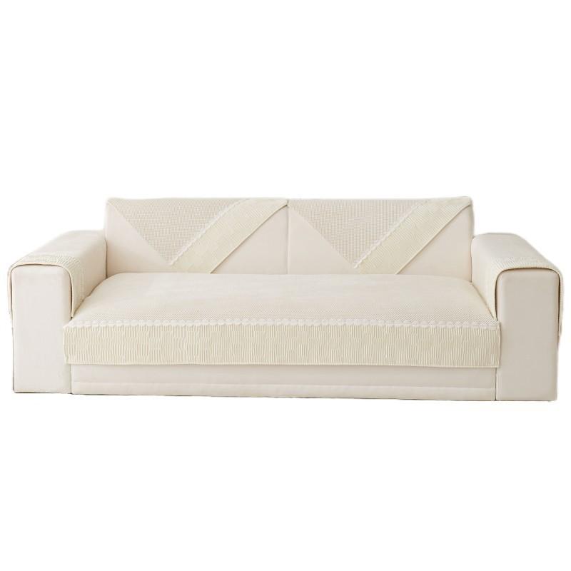 Cream Style Sofa Cushion Autumn and Winter New All-season Leather Sofa Cover Plush Cover Cloth Seat Cushion