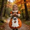 Halloween Ghost Candy Bag Portable Treat Storage Sack with Drawstring Handle Reusable Fabric Gift Holder for Party Favors and Trick or Treat
