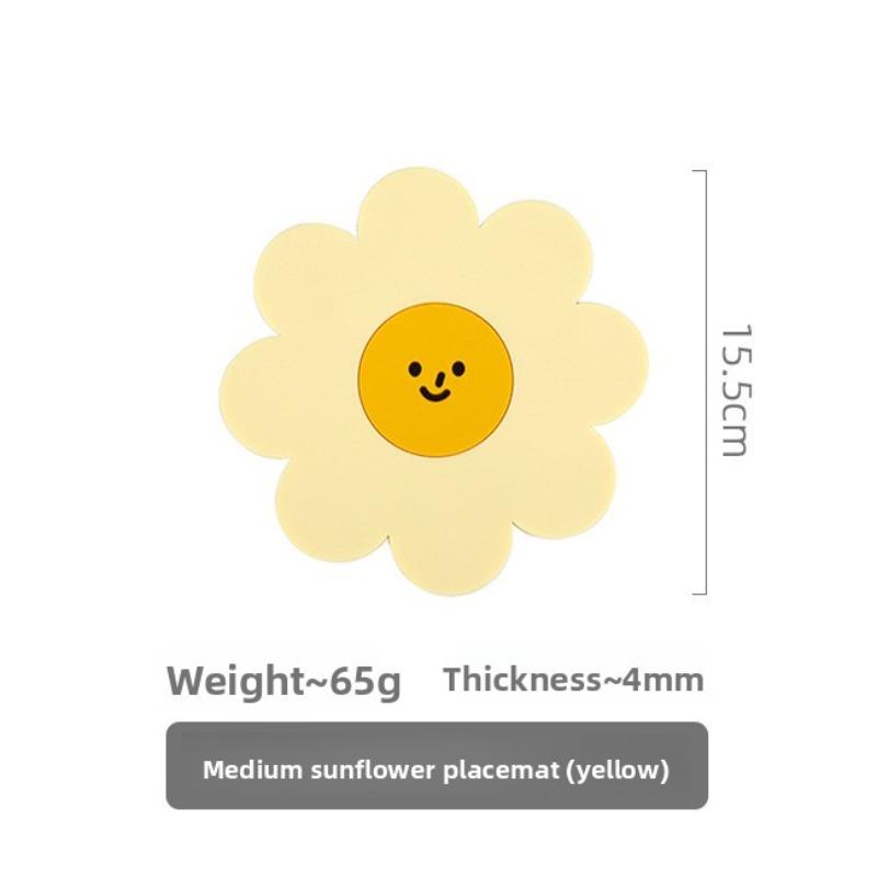 Silicone Heat Insulation Pads, Household Anti-slip Coasters, High-temperature Resistant Table, Bowl and Plate Pads, Sunflowers