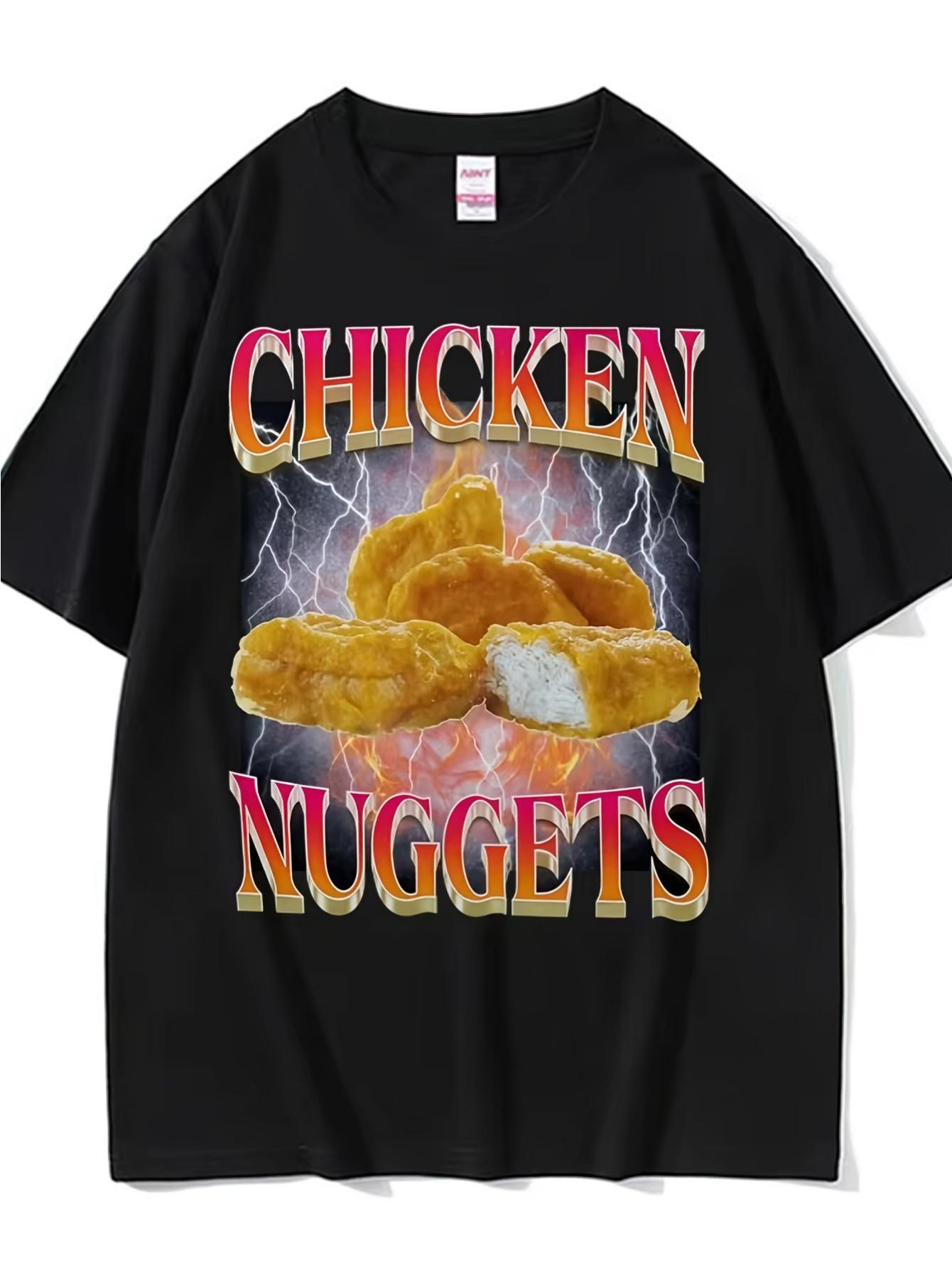 

T-Shirt y2k Chicken Nuggets Meme T Black/Pink S