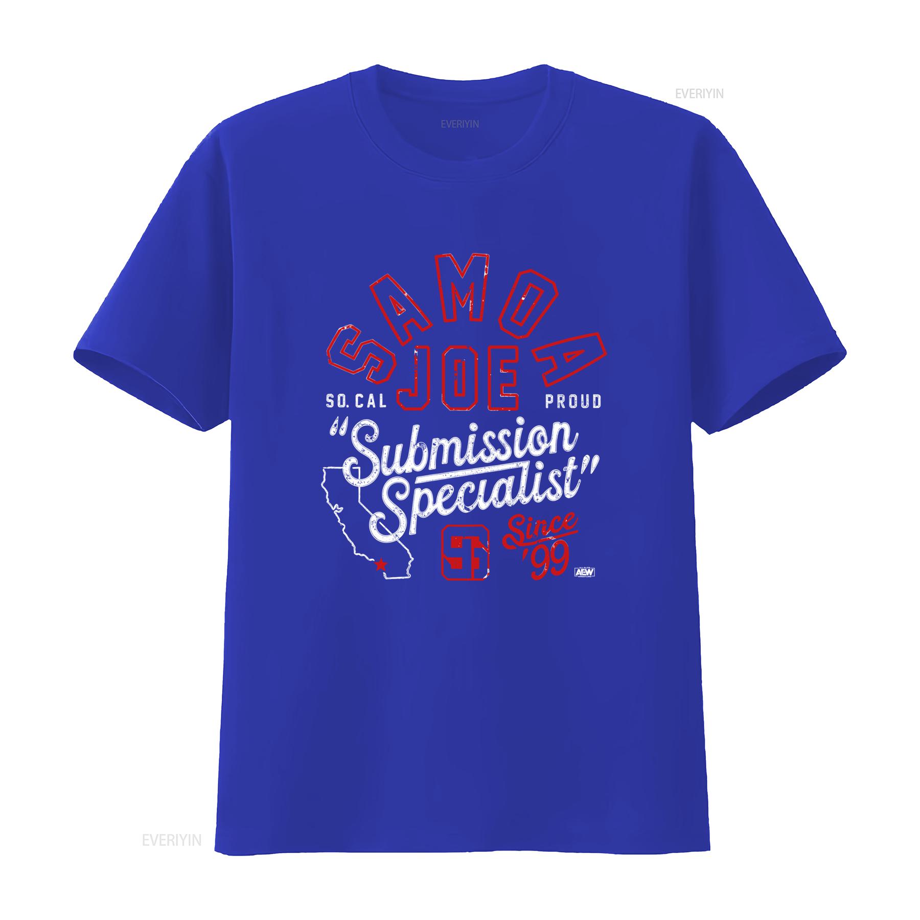 Samoa Joe Submission Specialist T Shirt AEW Official So Cal Proud Since 99 vintage Washed Breathable Top For Everyday Wear S