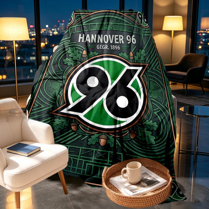 Hannover 96 Football Print Blanket - Soft & Comfortable, for Bedroom, Travel, Sofa, Home Decoration - Birthday Christmas Gift for Friend