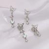 Gu Maoning, Light Luxury Asymmetric Earrings, Niche Zircon Fringed Earrings, Temperament, Moonstone Butterfly Earrings, Long.