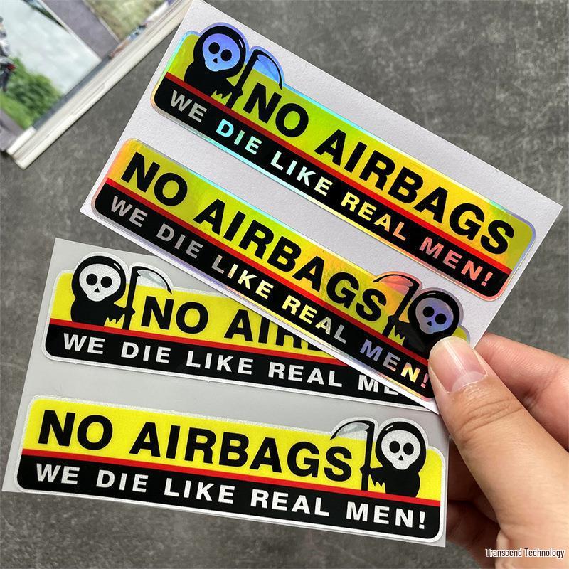 Funny Reflective Death God No Airbag Sticker for Motorcycles and Cars