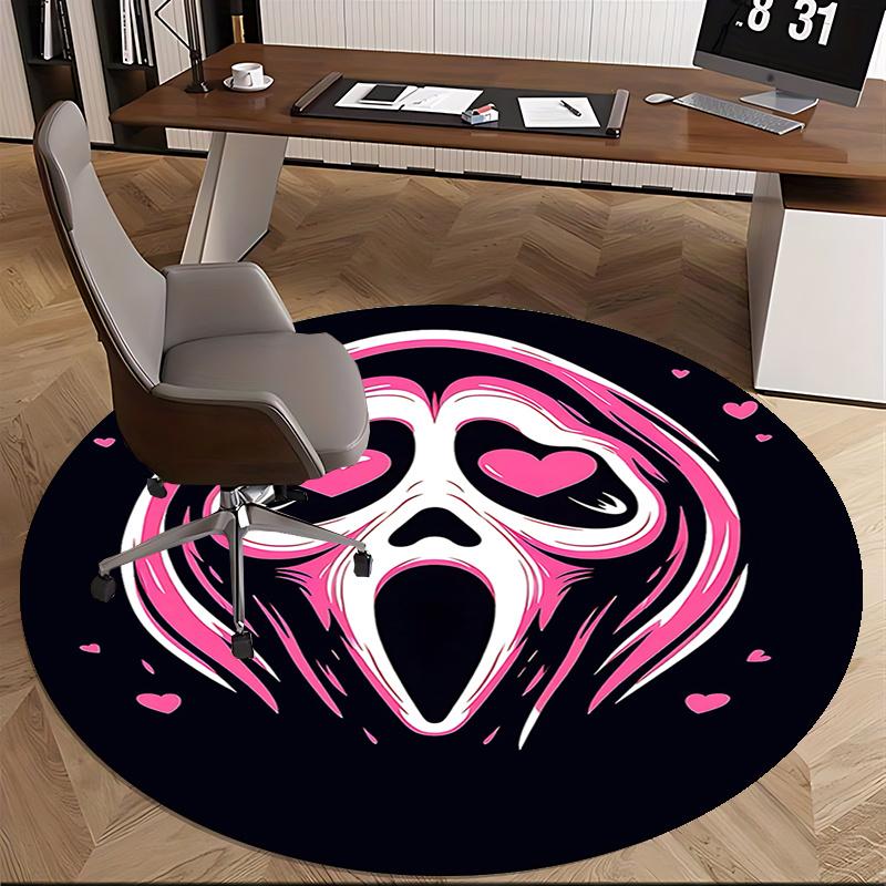 Scream Mask Chair Mat - Round Carpet for Home Decor, Office, Living Room, Bedroom, Gift Idea0273b