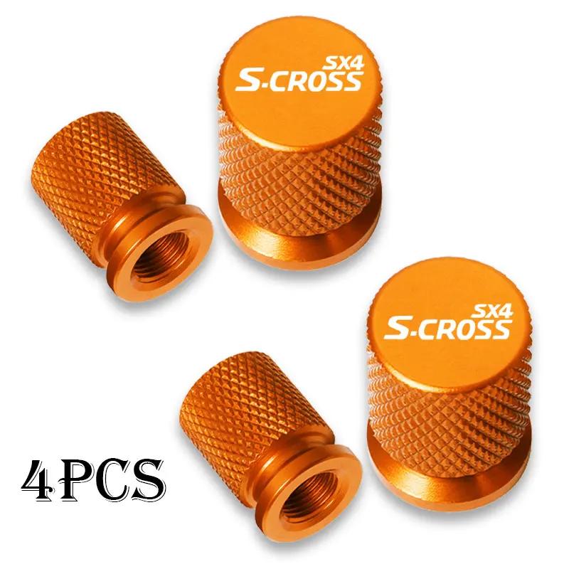 Car Wheel Tire Valve Caps Tyre Stem Covers Airdust Waterproof Accessories For Suzuki SX4 S Cross