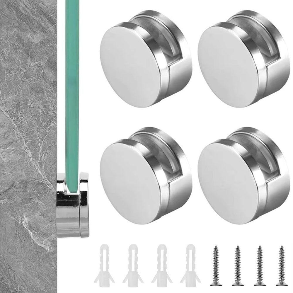 Zinc Alloy Glass Clips Silver Mirror Fasteners New Mirror Clip  Kitchen Cabinet