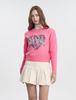CLEVER FIELD Big Heart Clever Crop Knit_Pink