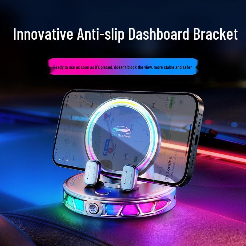 360° RGB Dashboard Phone Mount with Non-Slip Adhesive