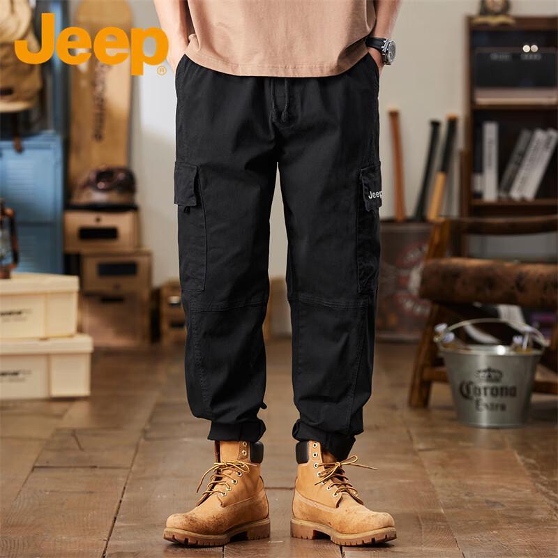 Jeep Men's Loose Straight Cargo Pants