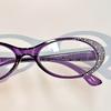 Elegant Rhinestone Cat Eye Reading Glasses for Women - Fashionable Blue Light Blocking Readers with Sparkling Rhinestones