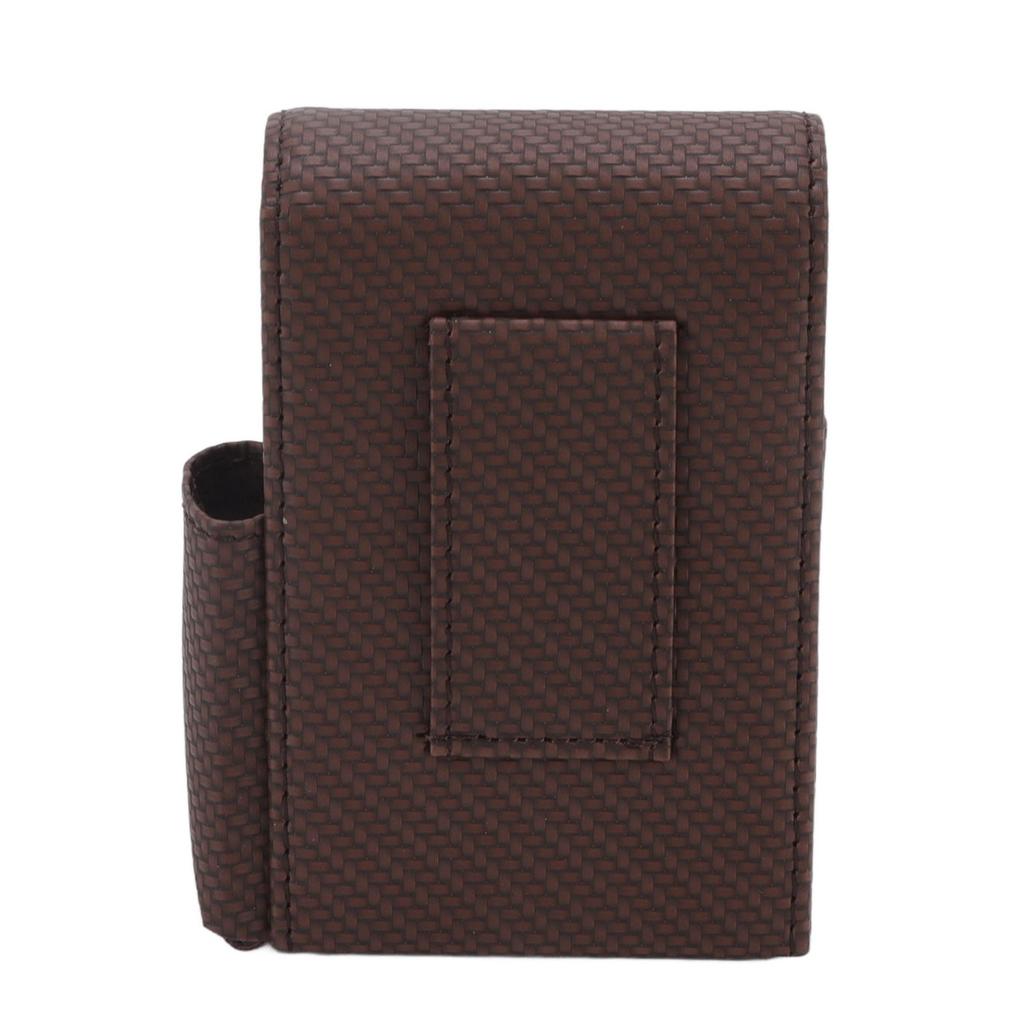 PU Leather Cigarette Box Woven Pattern Cigarette and Lighter Holder Multifunctional 20 Pieces Cigarette Case