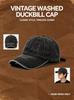 New Vintage Washed Black Baseball Cap Gradient Lotus Print Adjustable Comfortable And Versatile