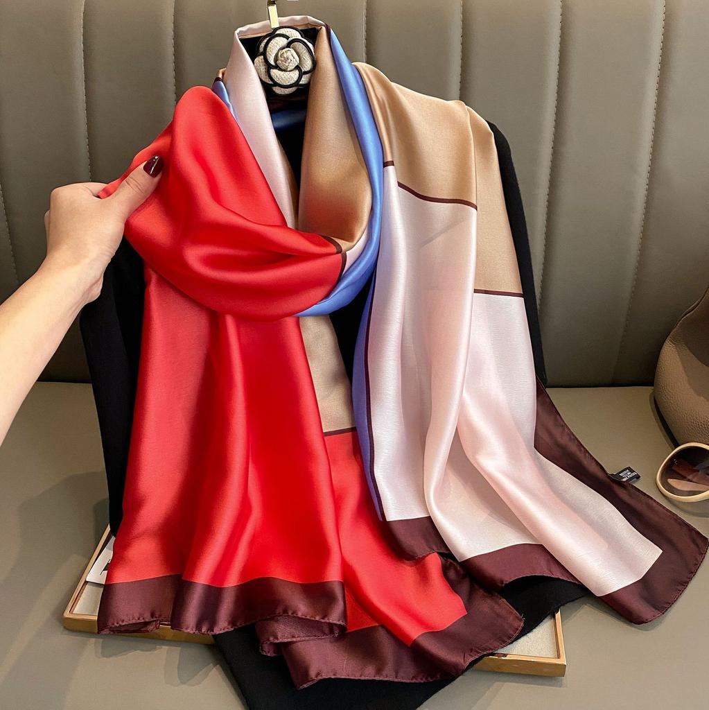 Spring Dustproof Print Shawls Winter Ethnic Style Satin Scarves Fashion Sunscreen Beach Towel Popular 180X90Cm Big Bandanna