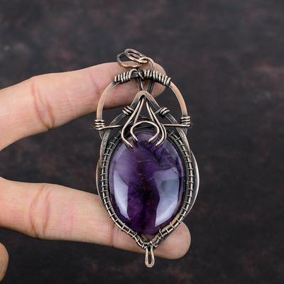 Colgante de Amatista Estrella Colgante Envuelto en Alambre de Cobre Colgante de Piedra Preciosa Original Colgante Delicado Hecho a Mano Joyería Envuelta en Alambre de Cobre Regalo Para Mamá