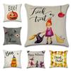 Halloween Themed Cushion Cover Witch Pumpkin Catton Linen Throw Sofa Home Decor