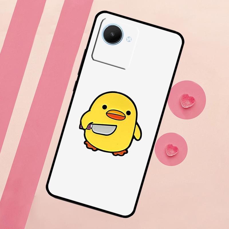 Cartoon Duck Knife For Realme C67 C75 C63 C61 C71 C55 C51 C65 C53 10 11 12 13 14 15 Pro Plus GT6 GT7 Pro Case