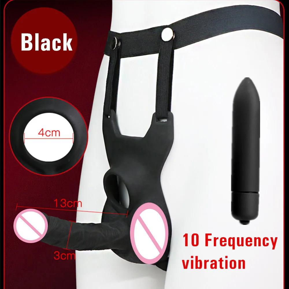 Nositelné duté dildo kalhotky pro páry – Nastavitelný bezpopruhový strap-on postroj s realistickým penisovým návlekem, Erotická hračka pro dospělé