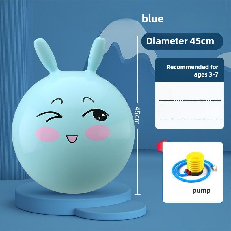 Kids Bouncyhopper Cartoon Bounce Balls Jumping Hopping Toys Inflatable Handle Horse Bouncing Toy Fun Stress Relief Gift Pool Toy