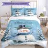 3PC Custom Name Winter Snowman Scene Bedding Set Duvet Cover Closure Includes 1 Duvet Cover & 2 Pillowcases for Bedroom