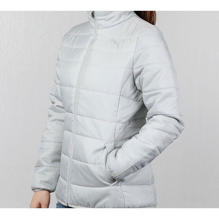 Puma Solid Color Short Cotton Jacket Winter Women Jackets Light-Gray 594760-39