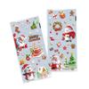 50PCS Multicolor Christmas Gift Bag Xmas Tree Snowman Cartoon Santa Christmas Packaging Bag with Ties Party Supplies