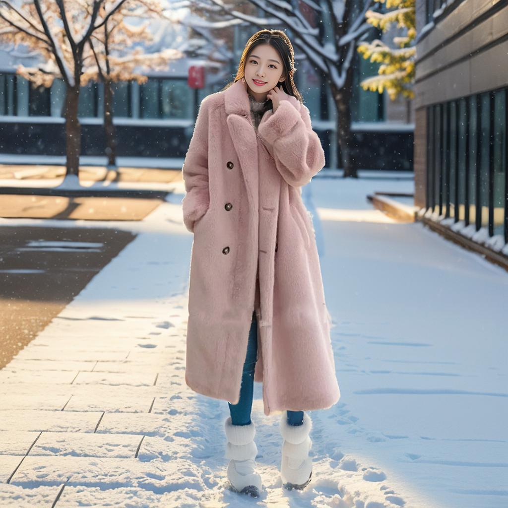 Come to the picture and sample of the new women's short imitation fox fur collar jacket.