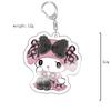 Sanrio Kuromi Pink Cat & Puppy Acrylic Keychain Anime Pendant