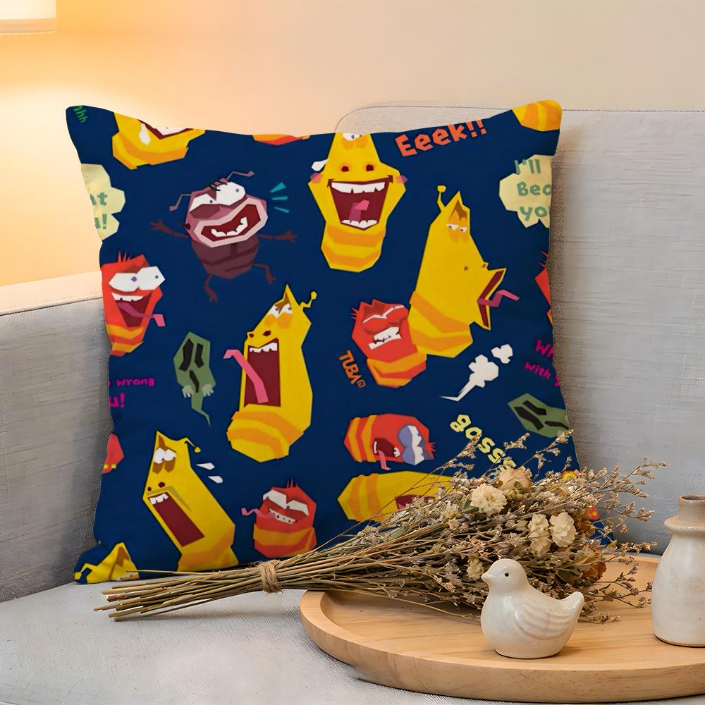 Cushion Cover  Linen  SkinFriendly Soft Decorative Case For Sofa Home Decor Funny LLarva Pillow cover