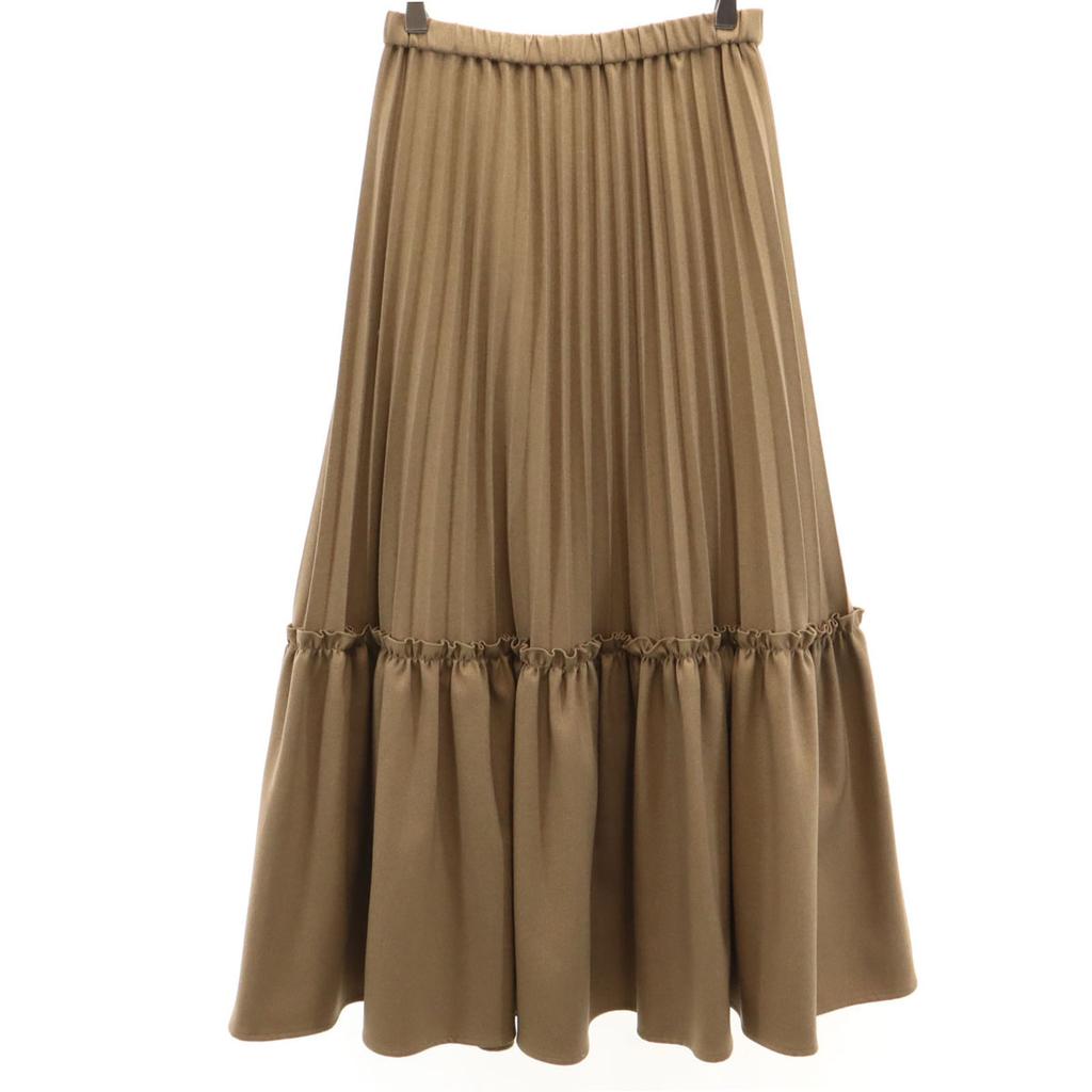 A day in the life UNITED ARROWS Long length Pleated skirt Brown Teared Women Used