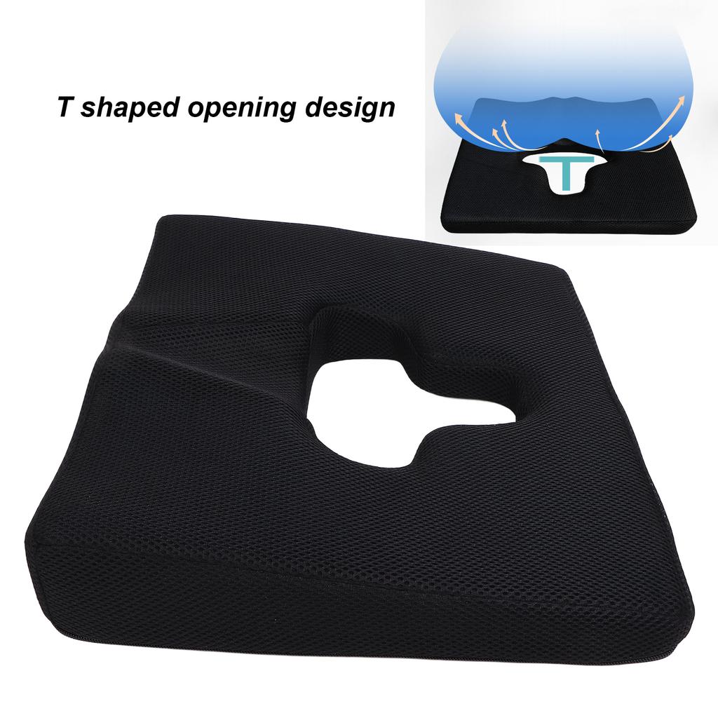 Prevent Bedsore Cushion Slow Rebound Breathable Hemorrhoid Cushion with Coat for Bedridden Paralyzed Population Black