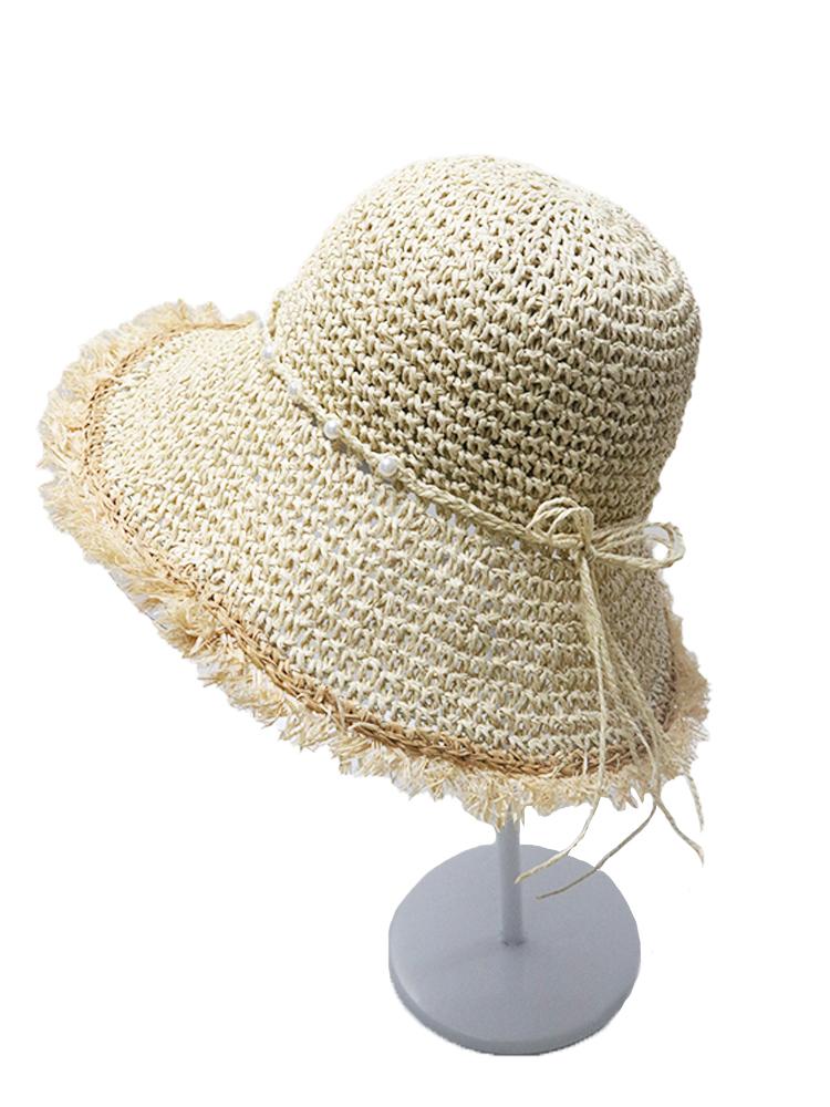

Handmade Women s Summer Crochet Straw Panama Hat Hollow Out Sun Hat, UV-Protected Foldable Sun Visor for Beach & Bohemian Style
