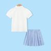 Montagut Girls' Summer Plaid Shirt & Skirt Set