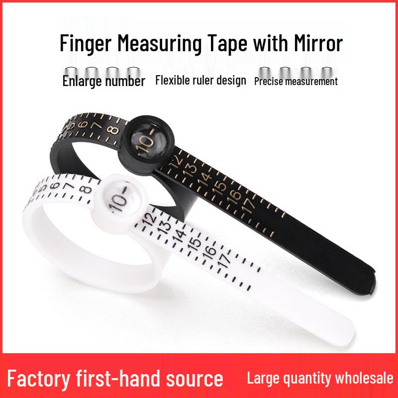 Ring Sizer Measuring Tape with Magnifying Glass for Finger Circumference