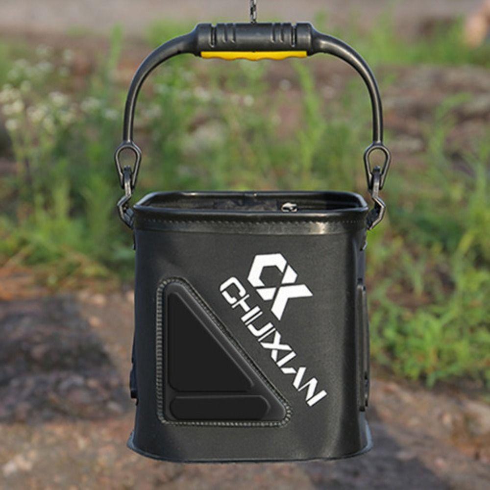 Foldable Fishing Bucket with Rope/Handle Fishing Bait Bucket Live Fish Bucket  Bait Container