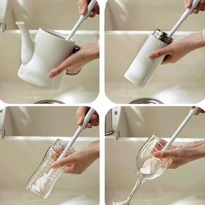 Cepillo de Limpieza Flexible Herramienta de Limpieza de Cocina Limpiador de Tazas Limpiador de Vidrio Mango Largo Cepillo Limpiador para Botellas de Bebida Tazas de Vidrio