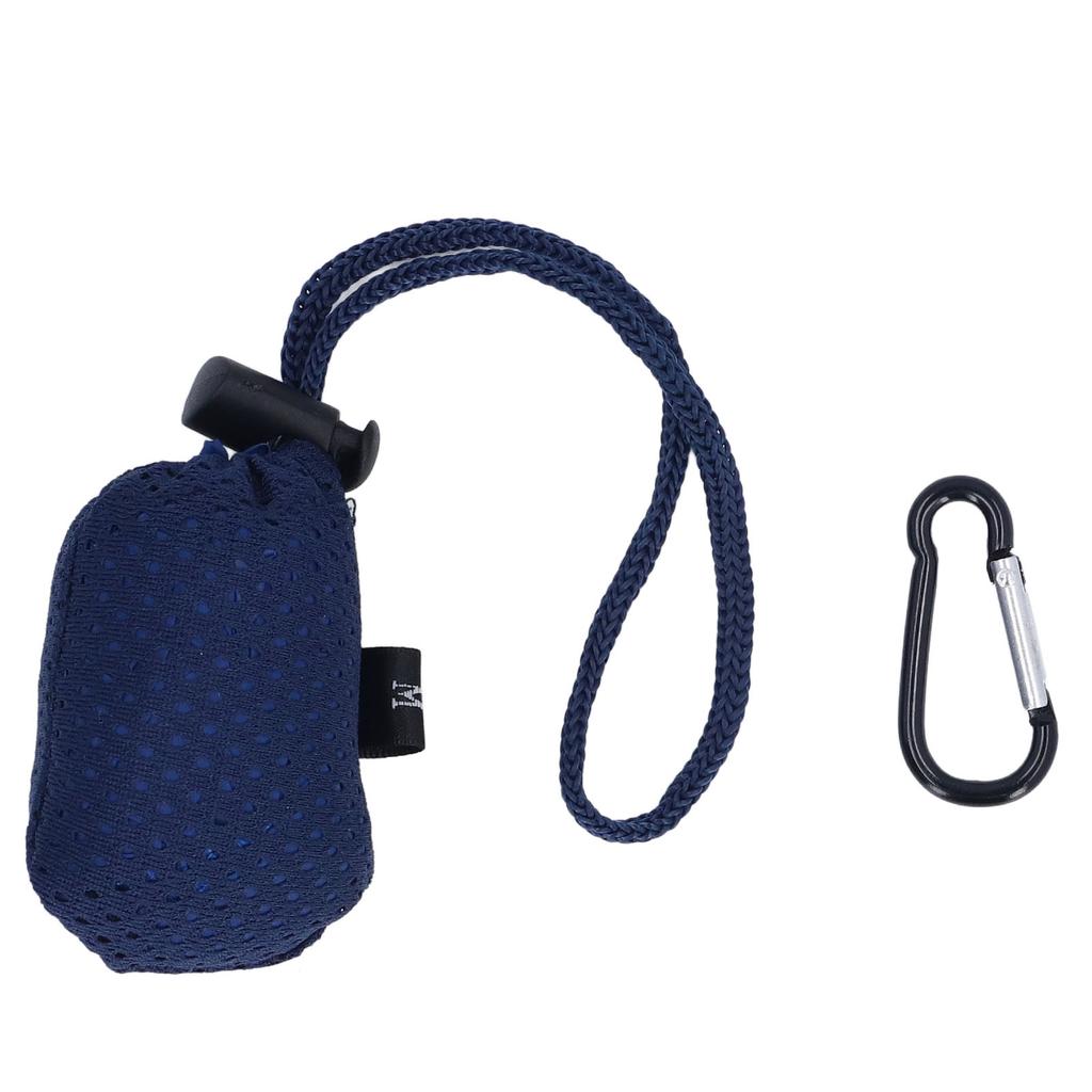 Grocery Bag Large Capacity Reusable Washable Foldable Shopping Bag with Hook for Supermarket Navy