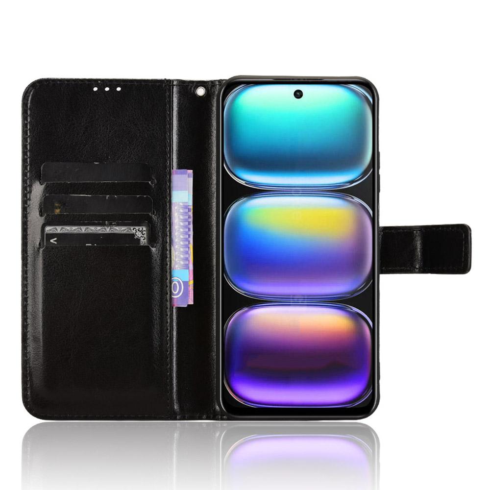 

For Infinix Hot 50 4G Case Crazy Horse Texture PU Leather Phone Wallet Cover Gold