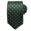 Michiko London Brand Made in Pin Dot Pattern Necktie, Japan, 100% Silk, (Green, B)