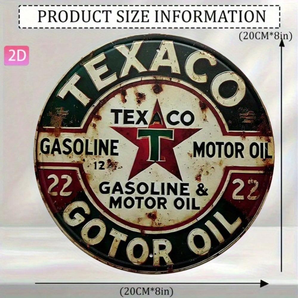 Vintage Texaco Motor Oil Metal Tin Sign 8x12 Inch Retro Wall Art for Garage Bar Kitchen Decor
