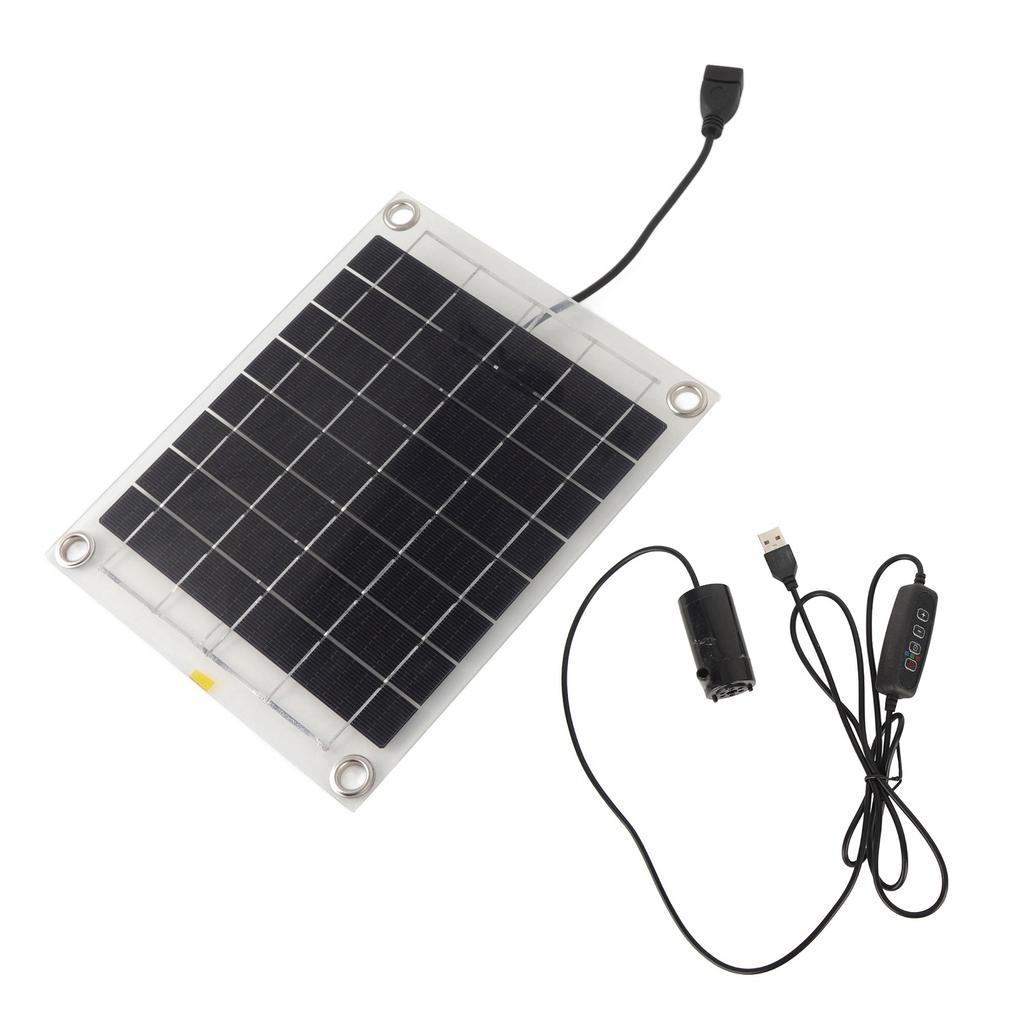 Solar Water Pump Kit 10W Double Sided Monocrystalline Silicon Solar Panel 5V 3W Low Noise Water