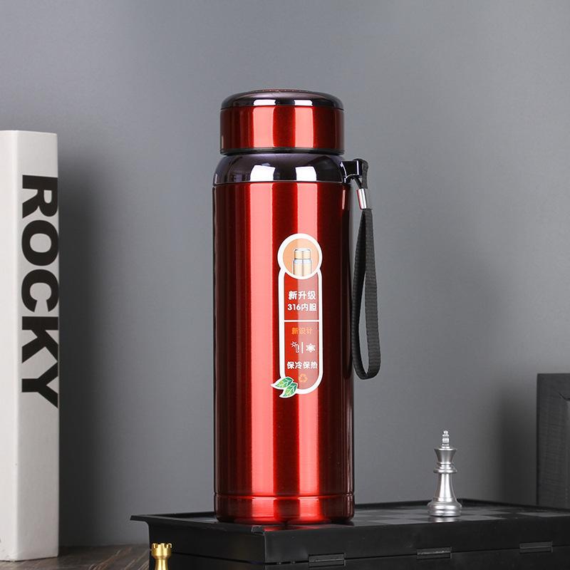 0.6/0.8/1/1.2/1.5L Stainless Steel Vacuum Flask Travel Sports Household Water Bottle Coffee Tea Water Bottle