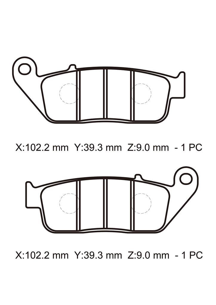 NTB (NTB) Brake Pads (Front) for Honda Rebel 250 (MC49) / Rebel 500 (PC60) etc. (A61-043HN)