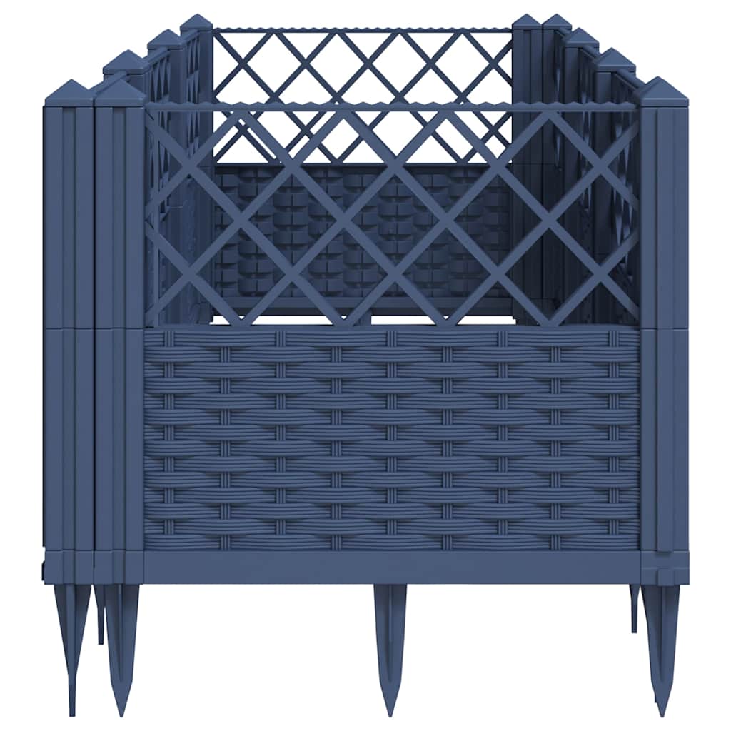 Plant Box with Ground Spikes Blue Grey 123.5 x 43.5 x 43.5 cm PP